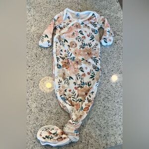 Copper Pearl Autumn Knot gown baby girl newborn